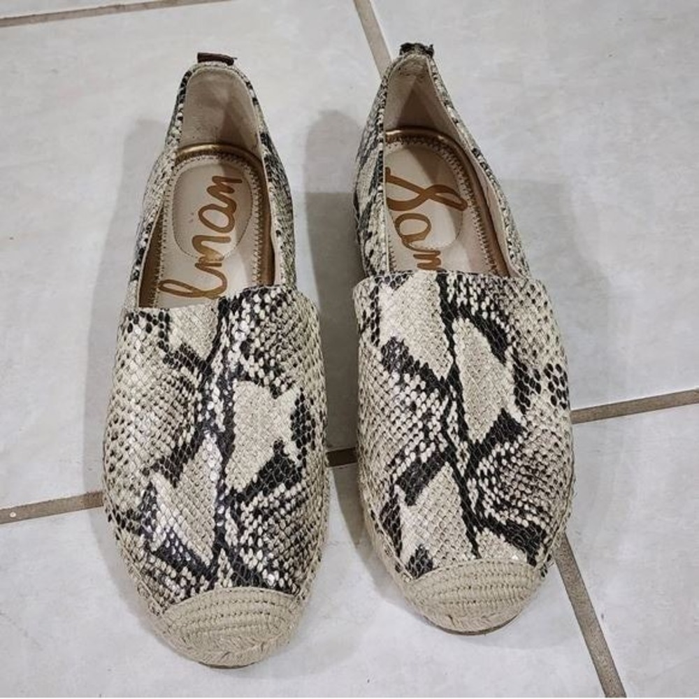 Sam Edelman Espadrille Flats Snakeskin Print Slip‎ On Casual Shoes Size 9